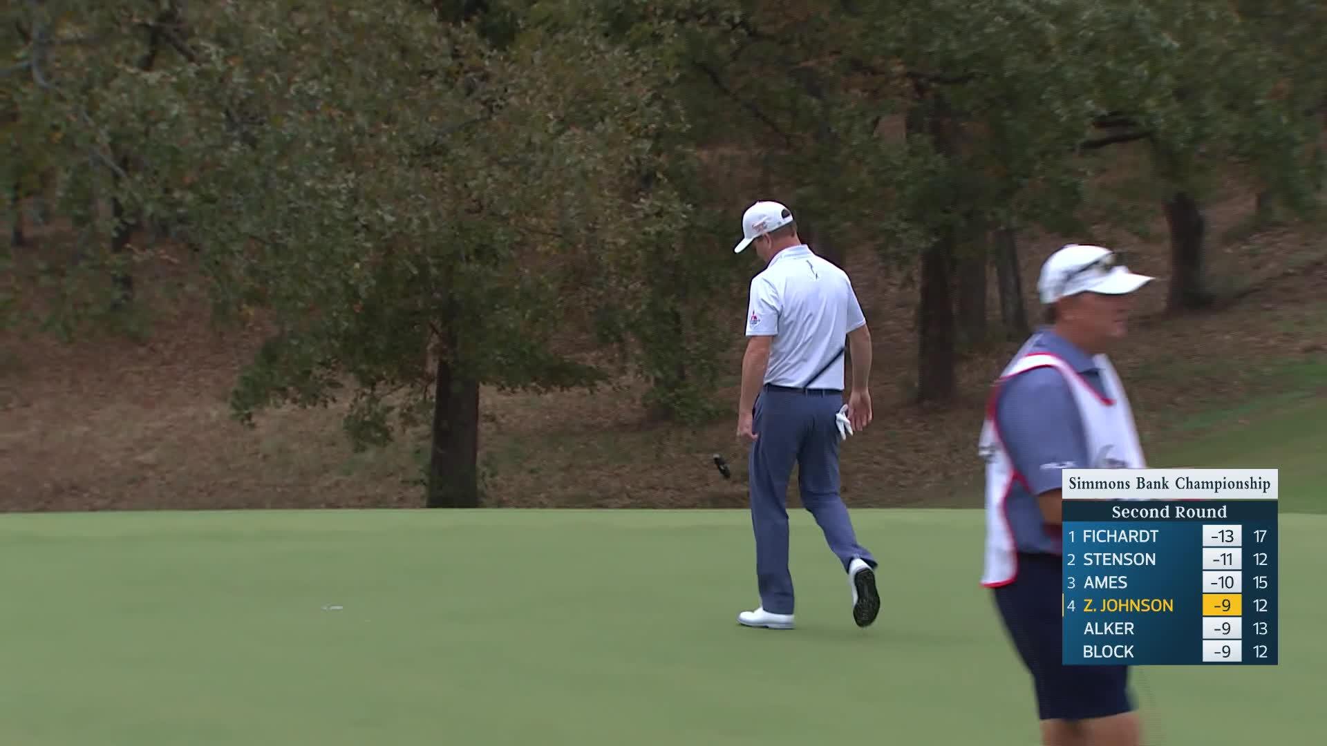 Zach Johnson makes birdie putt on No. 13 at Simmons Bank Championship