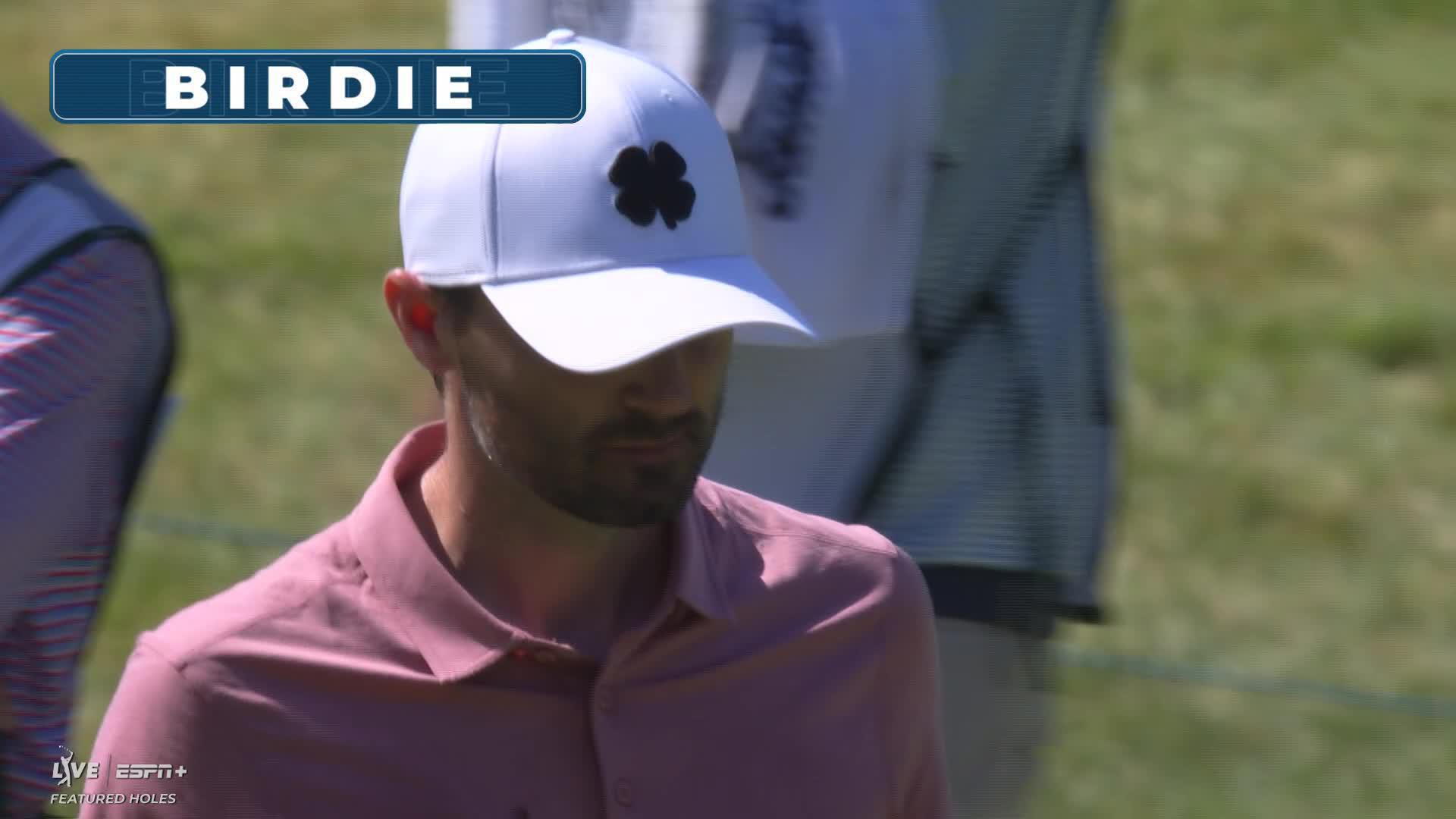 Kyle Stanley sinks a 31-foot birdie putt on No. 14 at John Deere