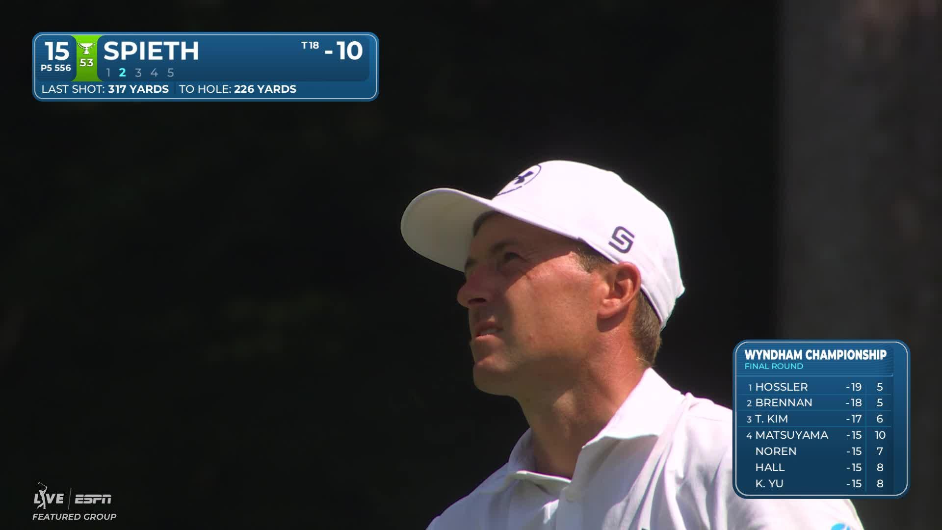 Jordan Spieth reaches par-5 No. 15 in two, makes birdie at Wyndham