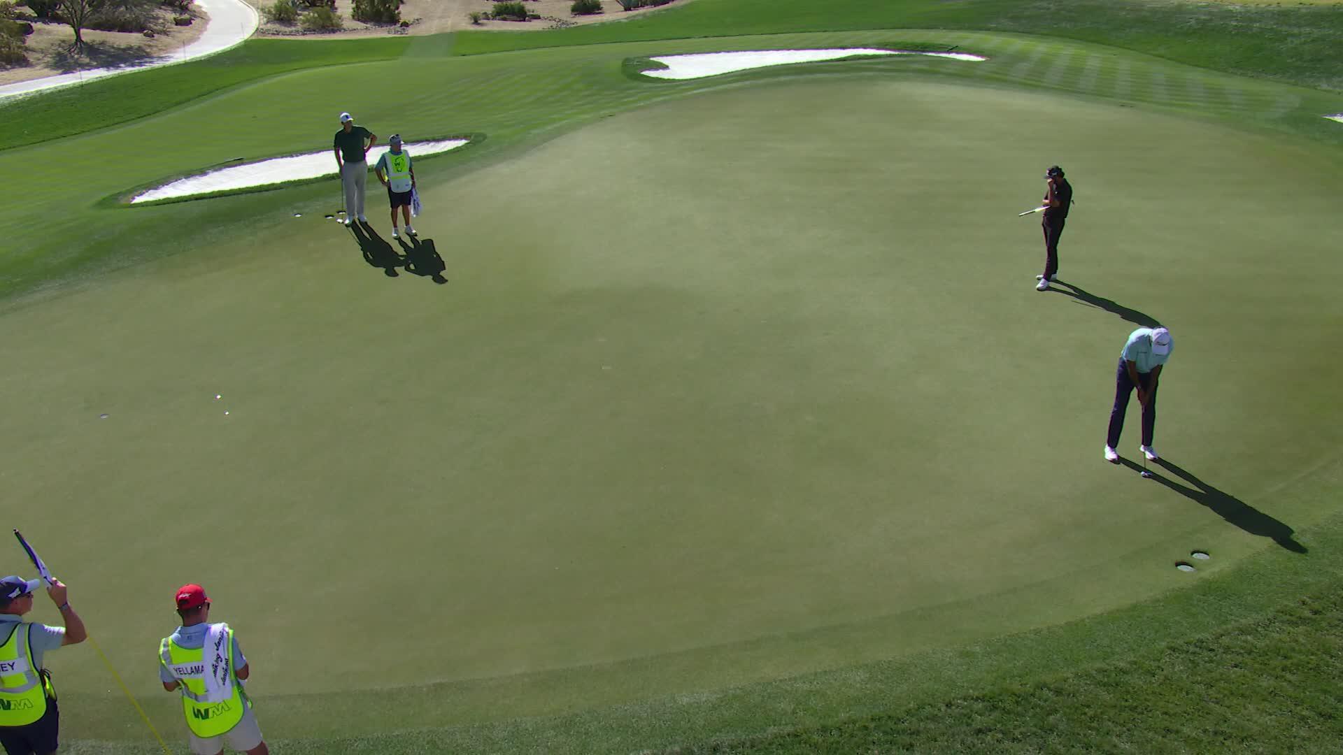 Sudarshan Yellamaraju sinks 39-foot birdie putt on No. 4 at WM Phoenix Open