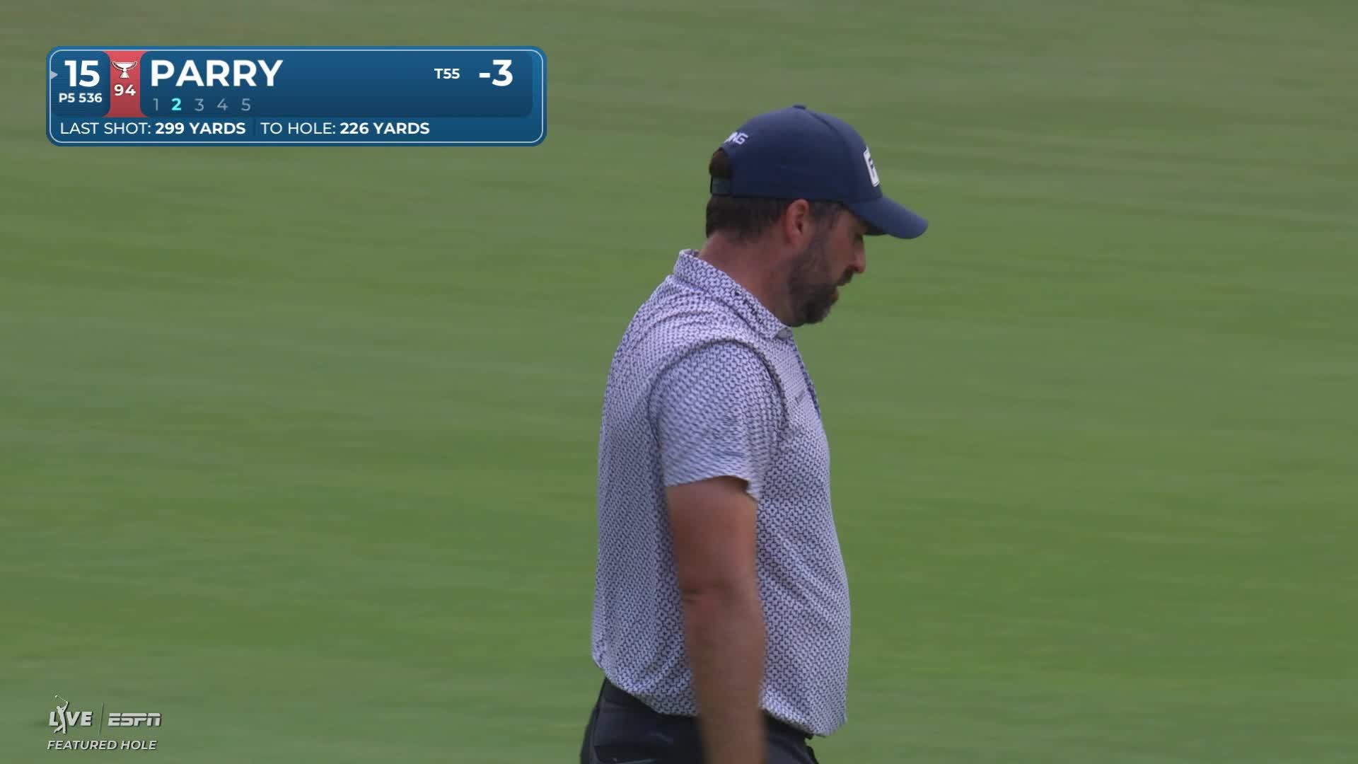 John Parry sinks 4-foot putt for birdie on No. 15 at Wyndham