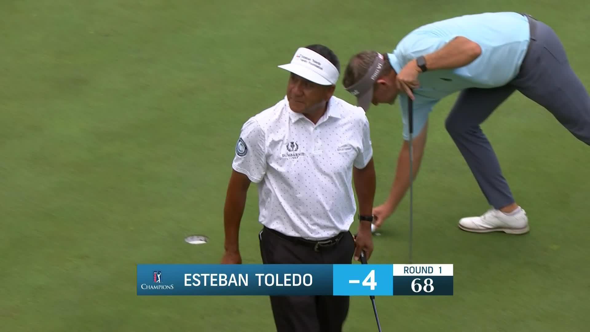 Esteban Toledo sinks birdie at Principal Charity Classic