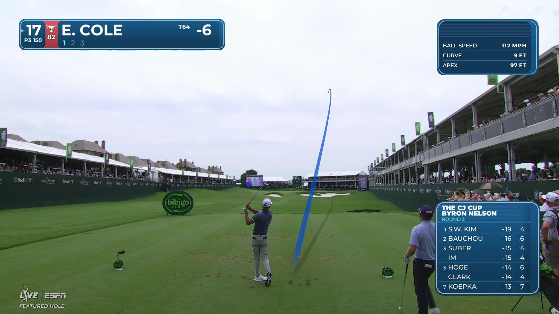 Eric Cole hits tee shot to 8 feet, sets up birdie on No. 17 at THE CJ CUP