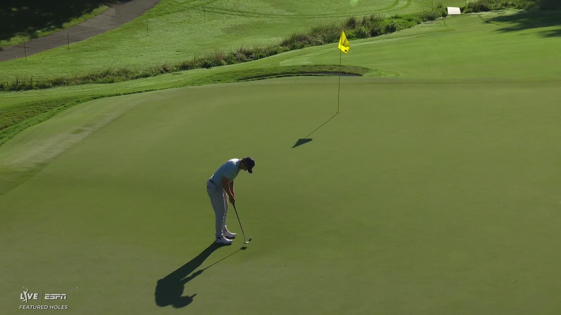 Stefano Mazzoli sinks 39-foot birdie putt on No. 3 at Wyndham