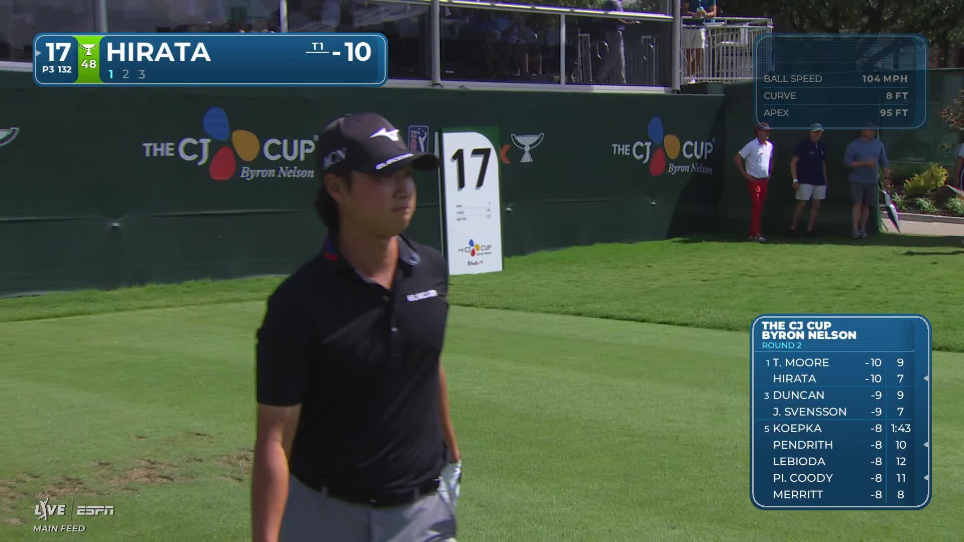 Kensei Hirata hits tee shot to 4 feet, sets up birdie on No. 17 at THE CJ CUP