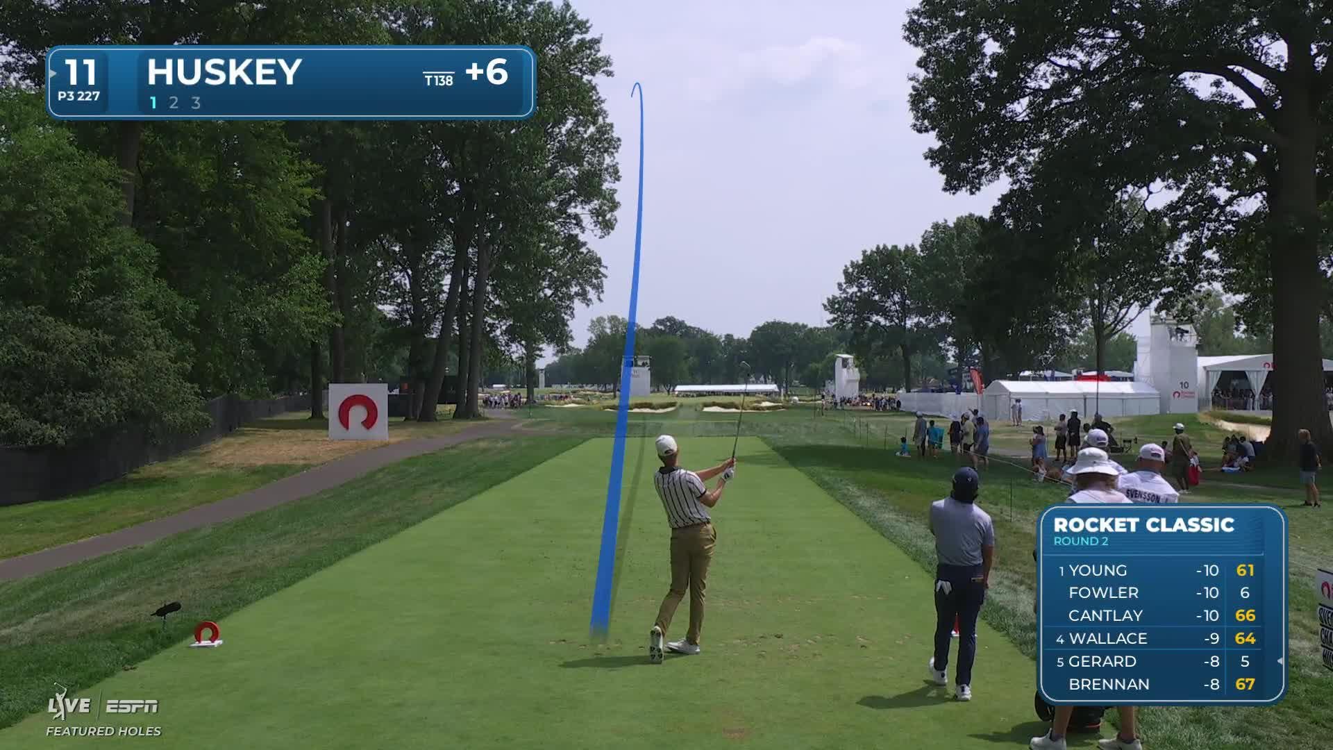 Keenan Huskey hits tee shot to 9 feet, sets up birdie on No. 11 at Rocket Classic