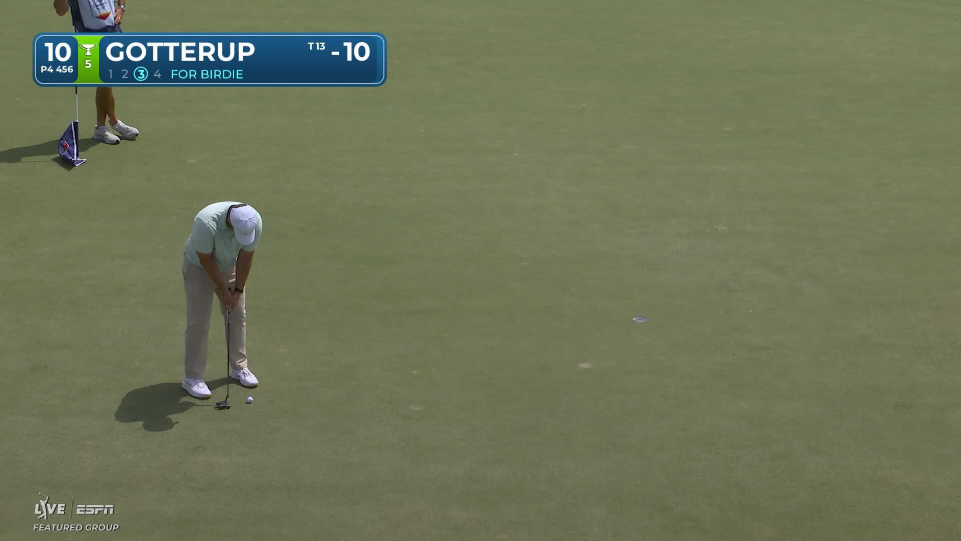 Chris Gotterup sinks 11-foot birdie putt on No. 10 at Texas Children's