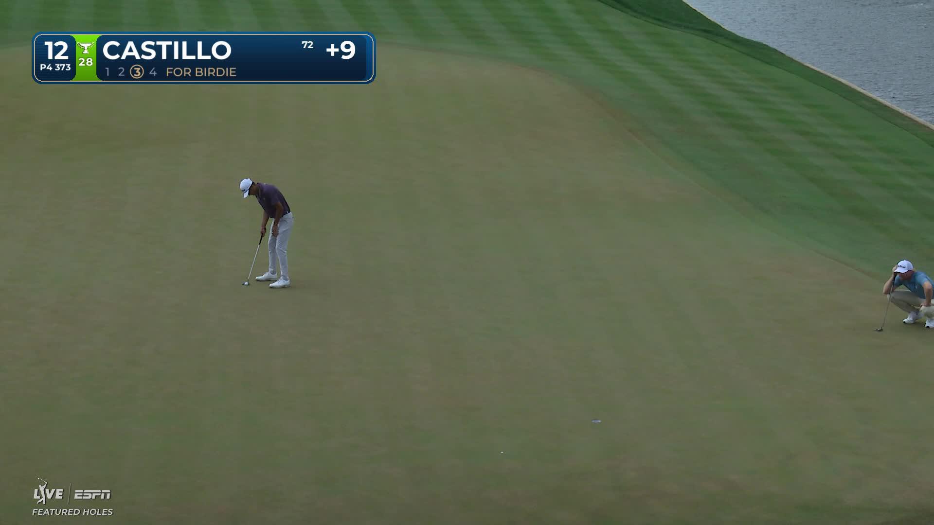 Ricky Castillo sinks 25-foot birdie putt on No. 12 at THE PLAYERS