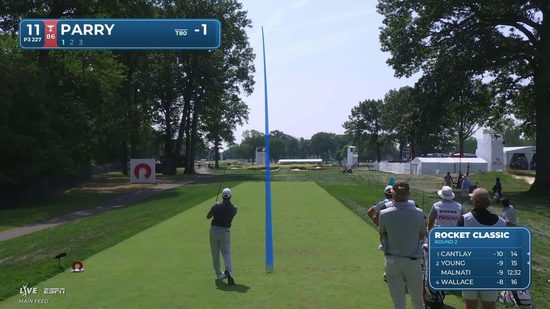 John Parry hits tee shot to 6 feet, sets up birdie on No. 11 at Rocket Classic