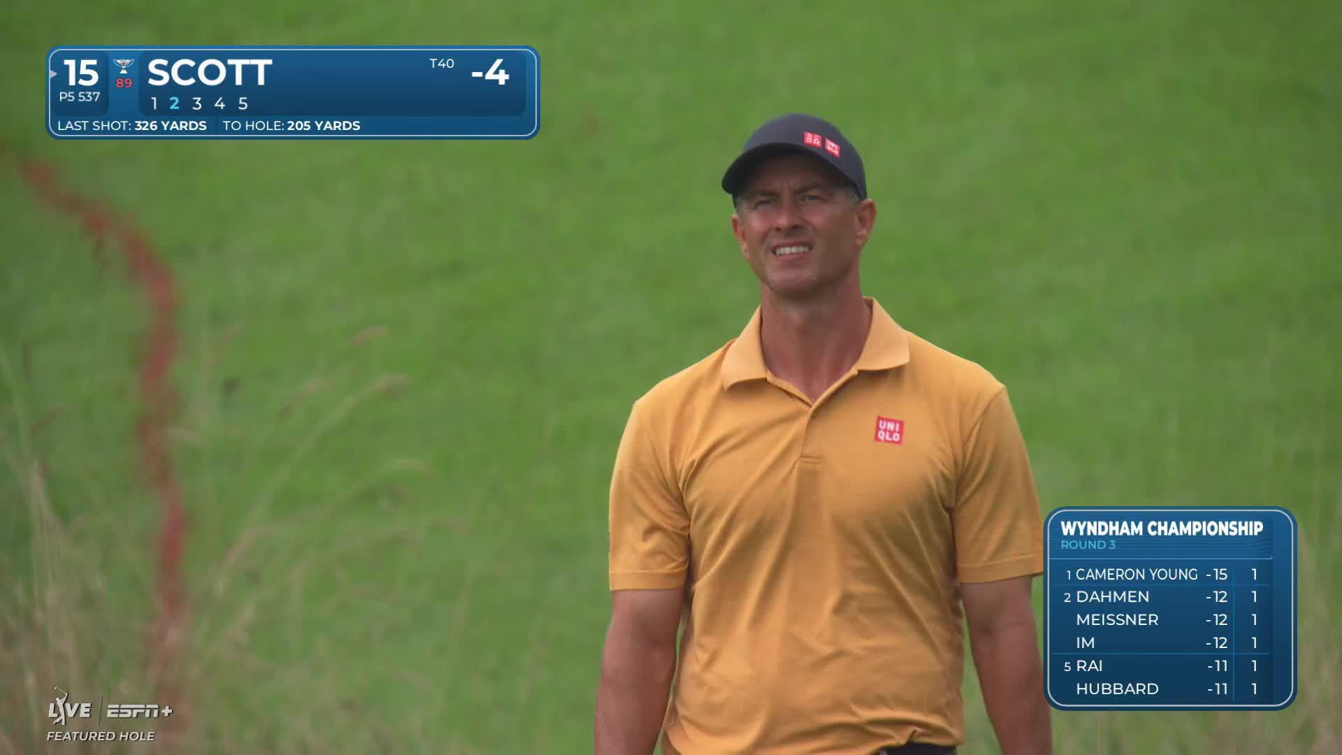 Adam Scott reaches in two to set up birdie at Wyndham