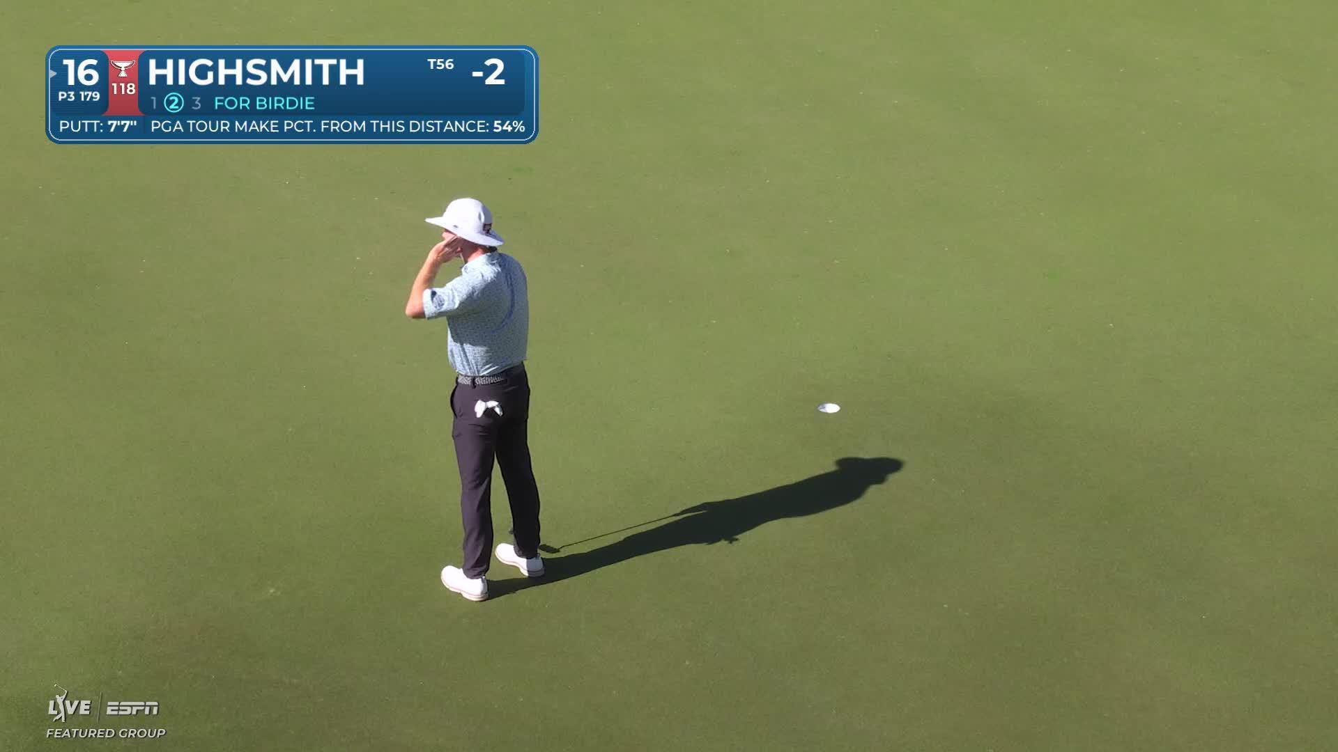 Joe Highsmith sends tee shot to 8 feet, sets up birdie on No. 16 at WM Phoenix Open