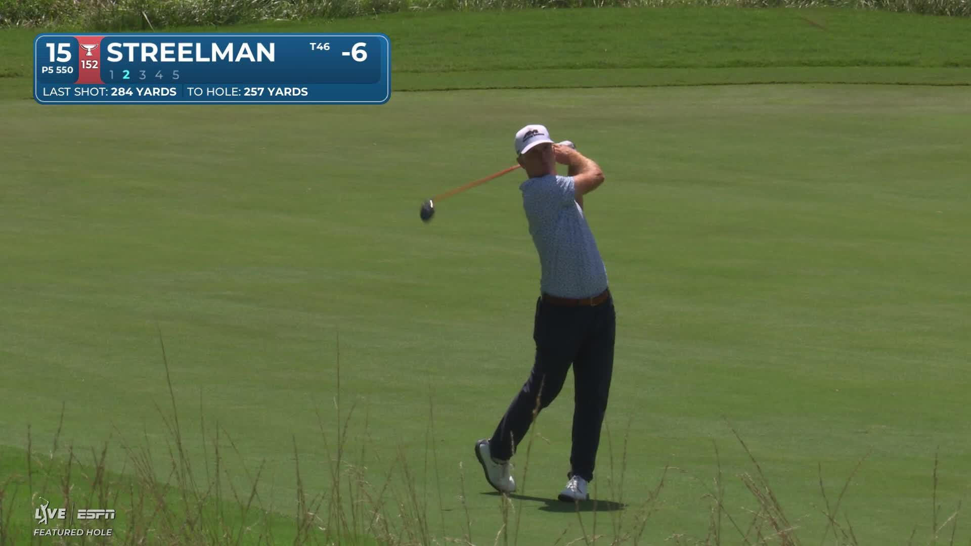 Kevin Streelman taps in from 1 foot for birdie on No. 15 at Wyndham