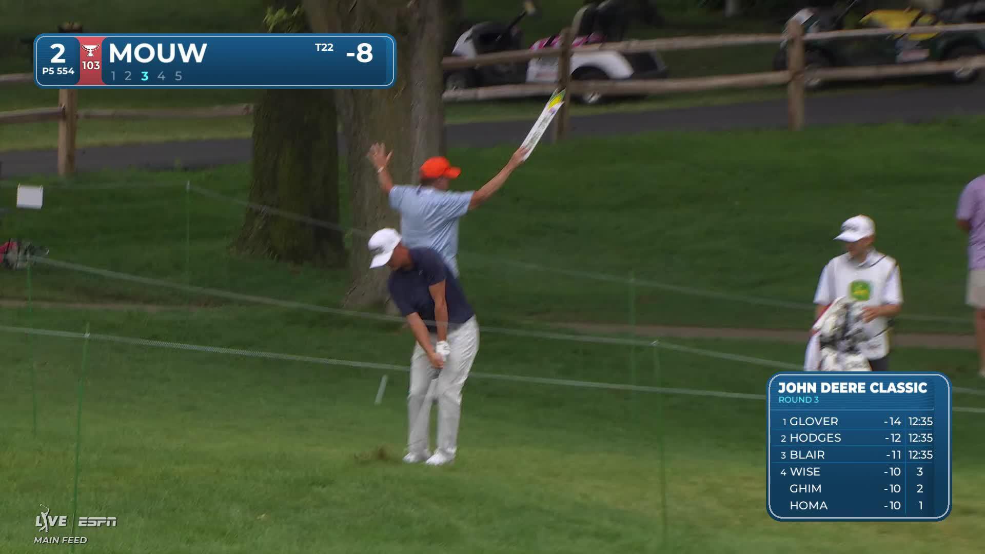 William Mouw sinks 6-foot putt for birdie on No. 2 at John Deere