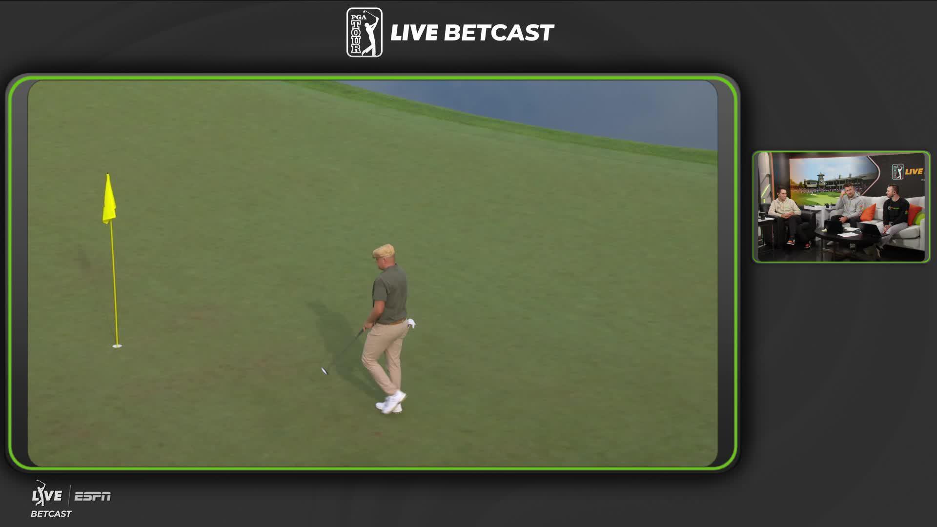 Harry Hall sinks 21-foot birdie putt on No. 16 at the Memorial