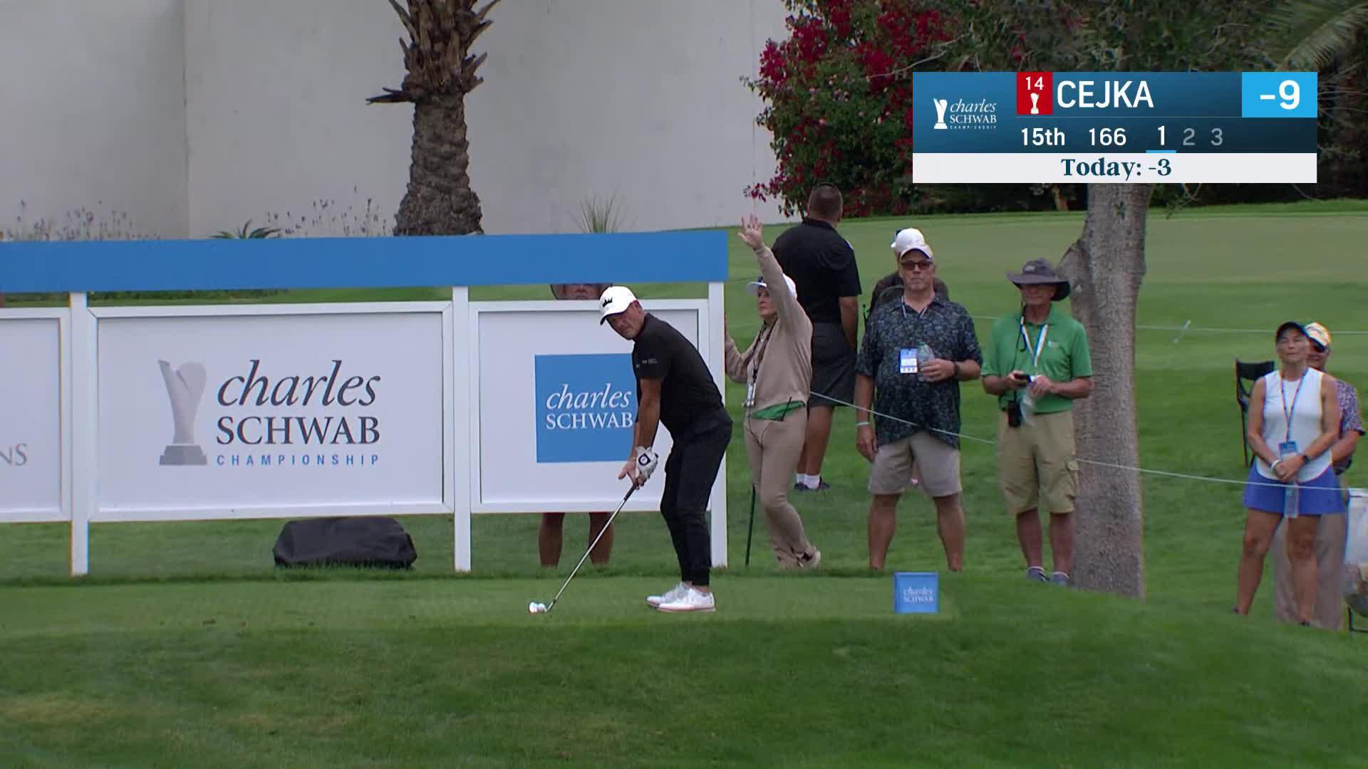 Alex Cejka makes birdie putt on No. 15 at Charles Schwab Cup Championship