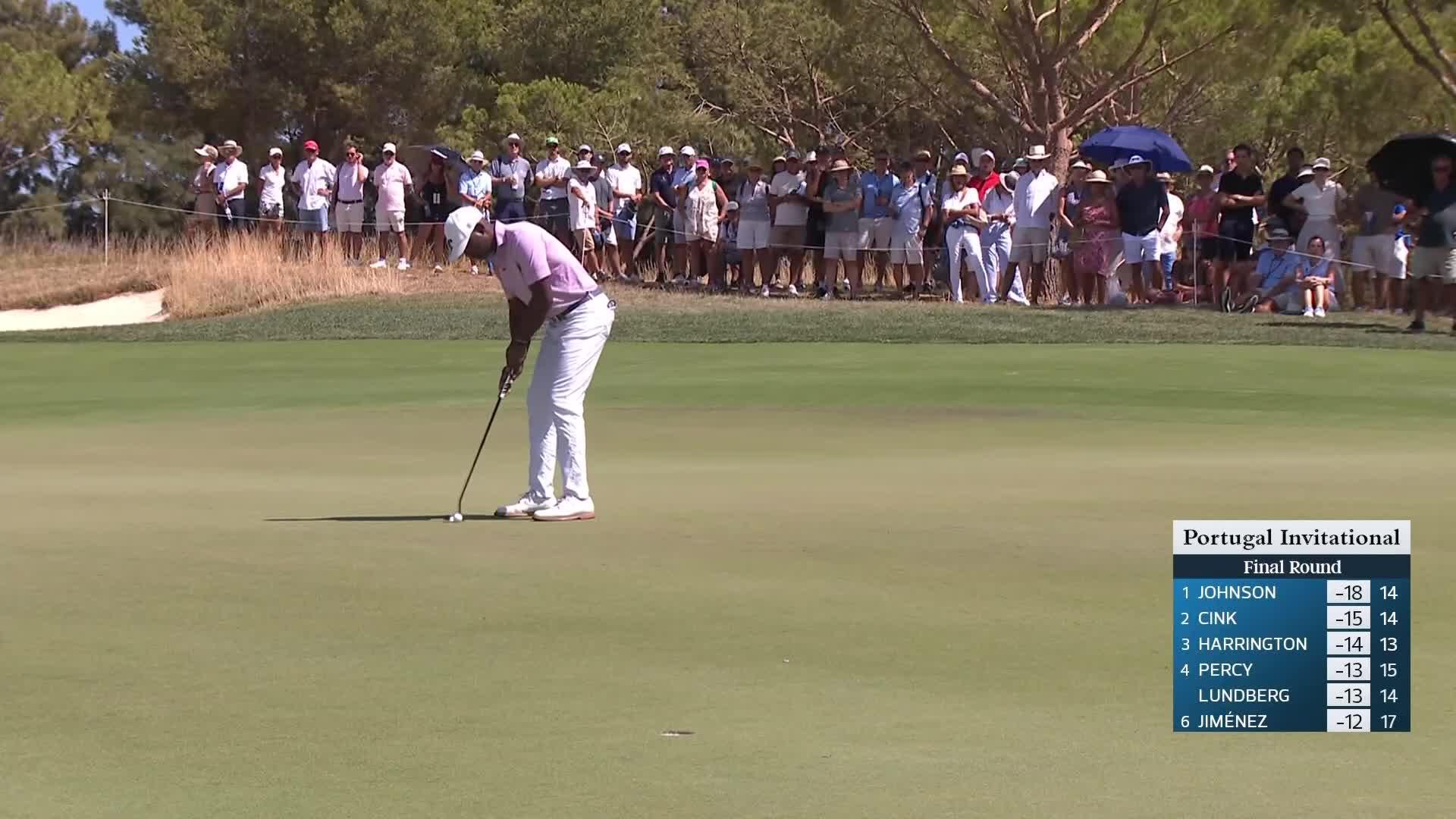 Timothy O'Neal makes birdie putt on No. 15 at Portugal Invitational