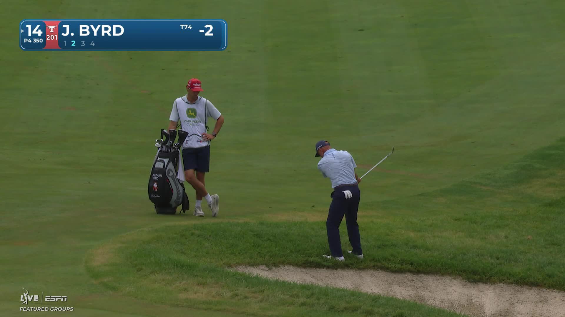 Jonathan Byrd sinks 6-foot birdie putt on No. 14 at John Deere