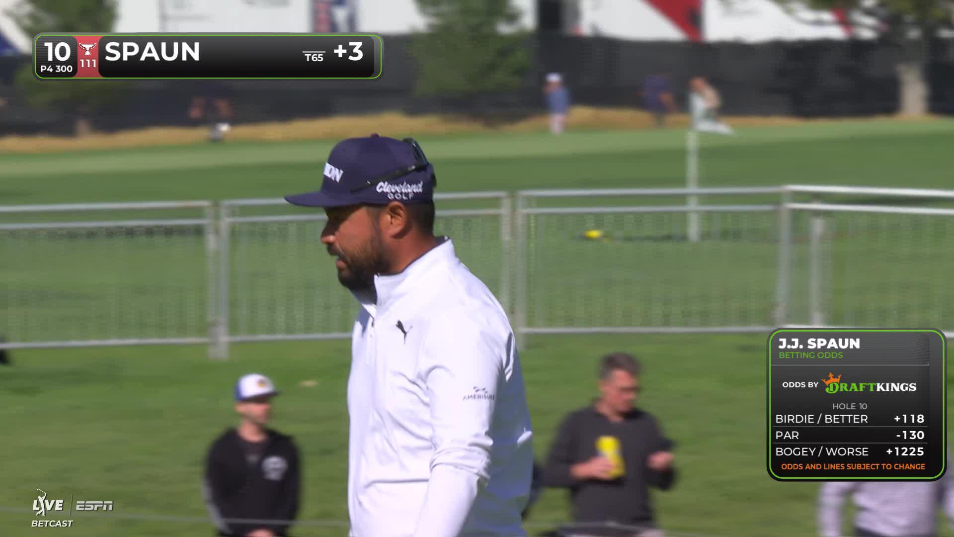 J.J. Spaun sinks 7-foot birdie putt on No. 10 at The Genesis