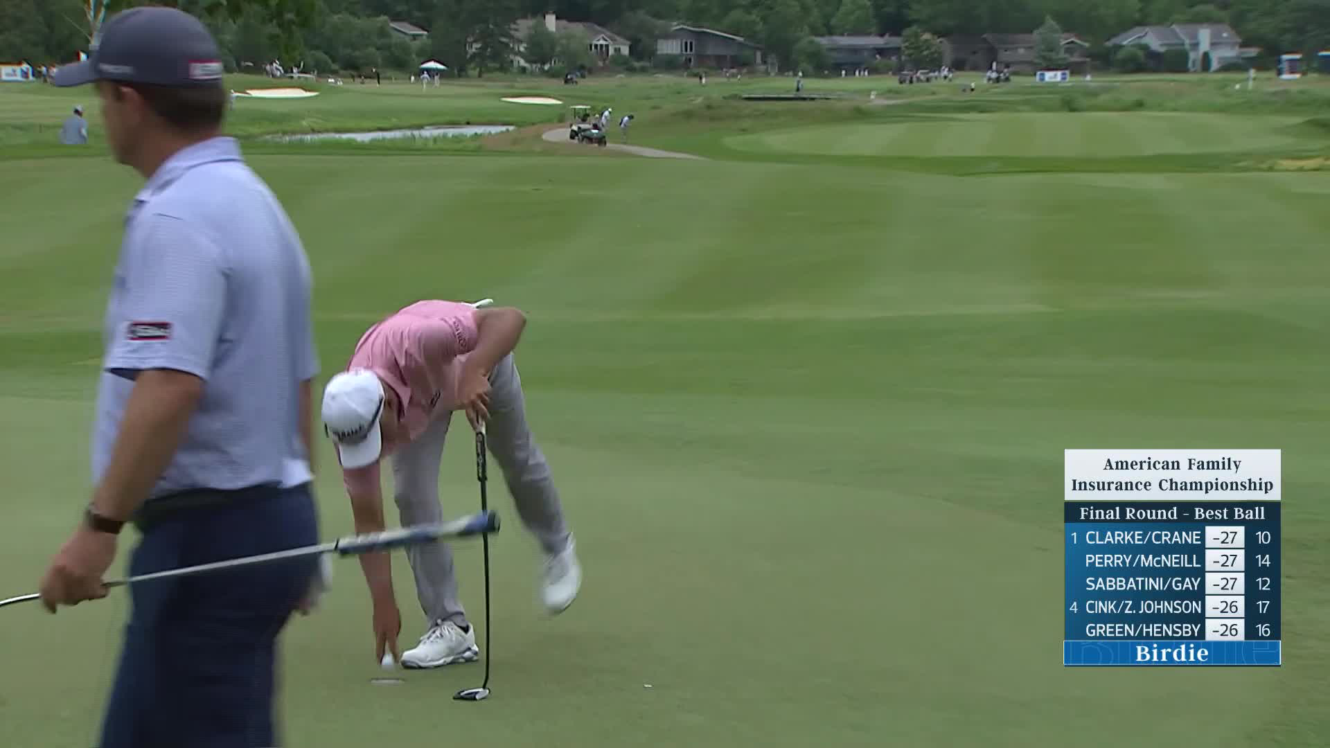 Team Percy/Chalmers makes birdie on No. 11 at American Family Insurance Championship