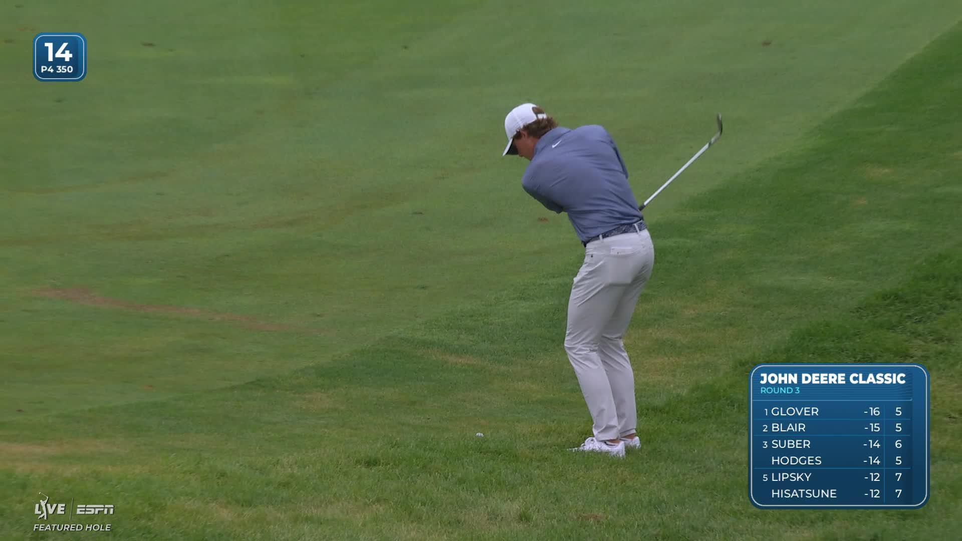 Gordon Sargent drains 6-foot putt for birdie on No. 14 at John Deere