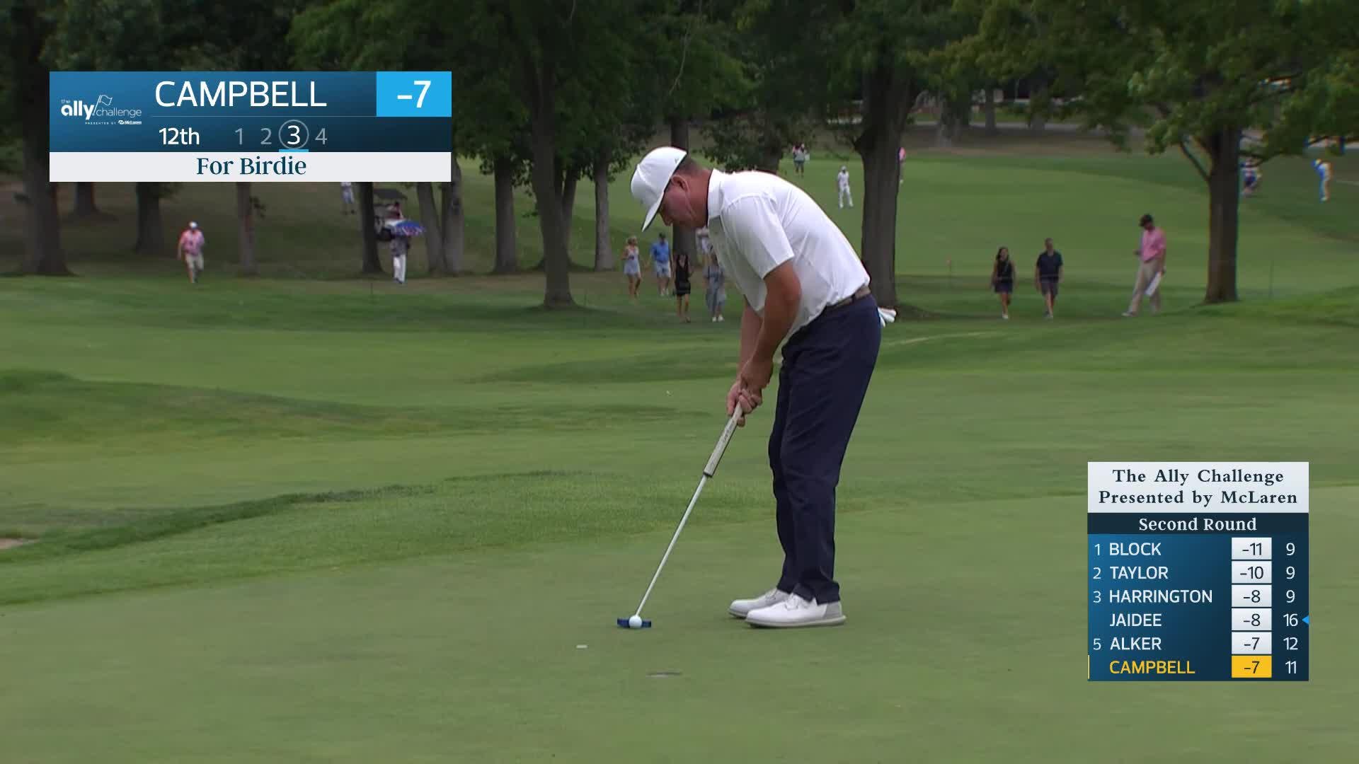 Chad Campbell makes birdie on No. 12 at The Ally Challenge