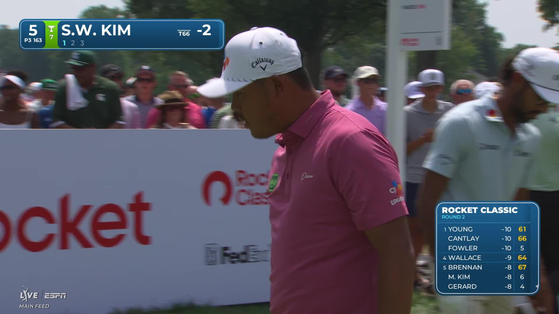 Si Woo Kim hits tee shot to 5 feet, sets up birdie on No. 5 at Rocket Classic
