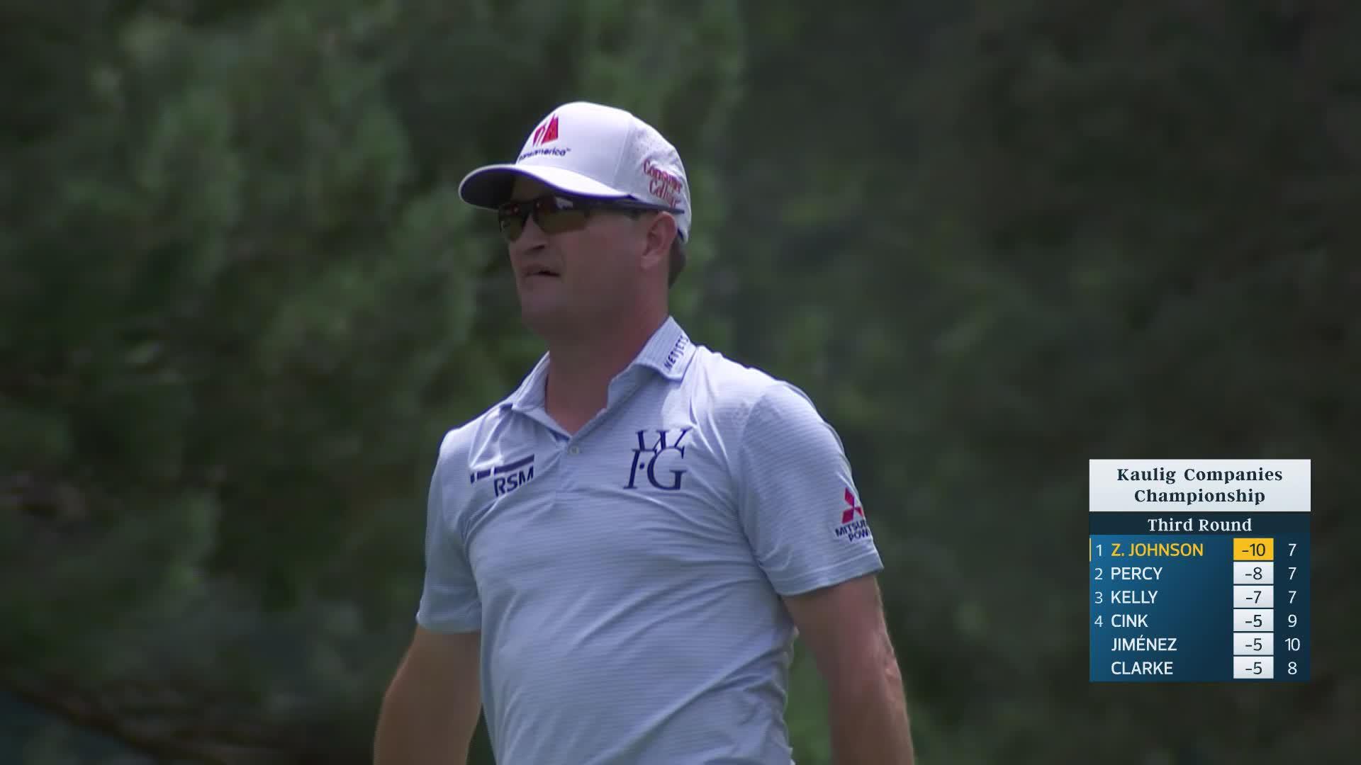 Zach Johnson makes birdie on No. 8 at Kaulig Companies Championship
