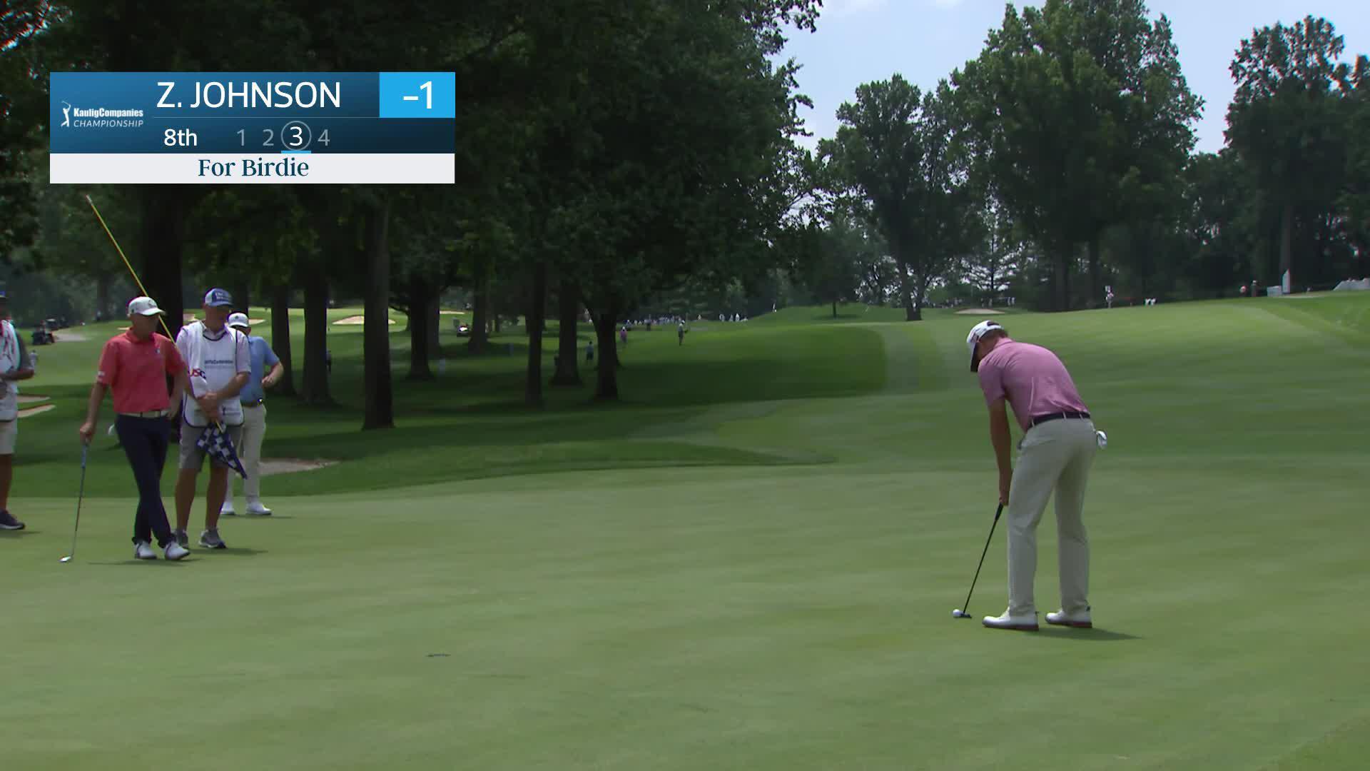 Zach Johnson makes birdie on No. 8 at Kaulig Companies Championship