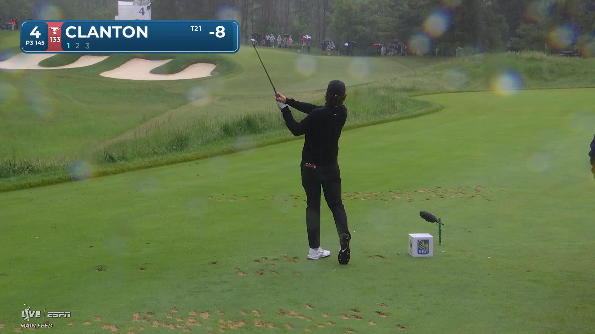 Luke Clanton hits tee shot to 6 feet, sets up birdie on No. 4 at RBC Canadian