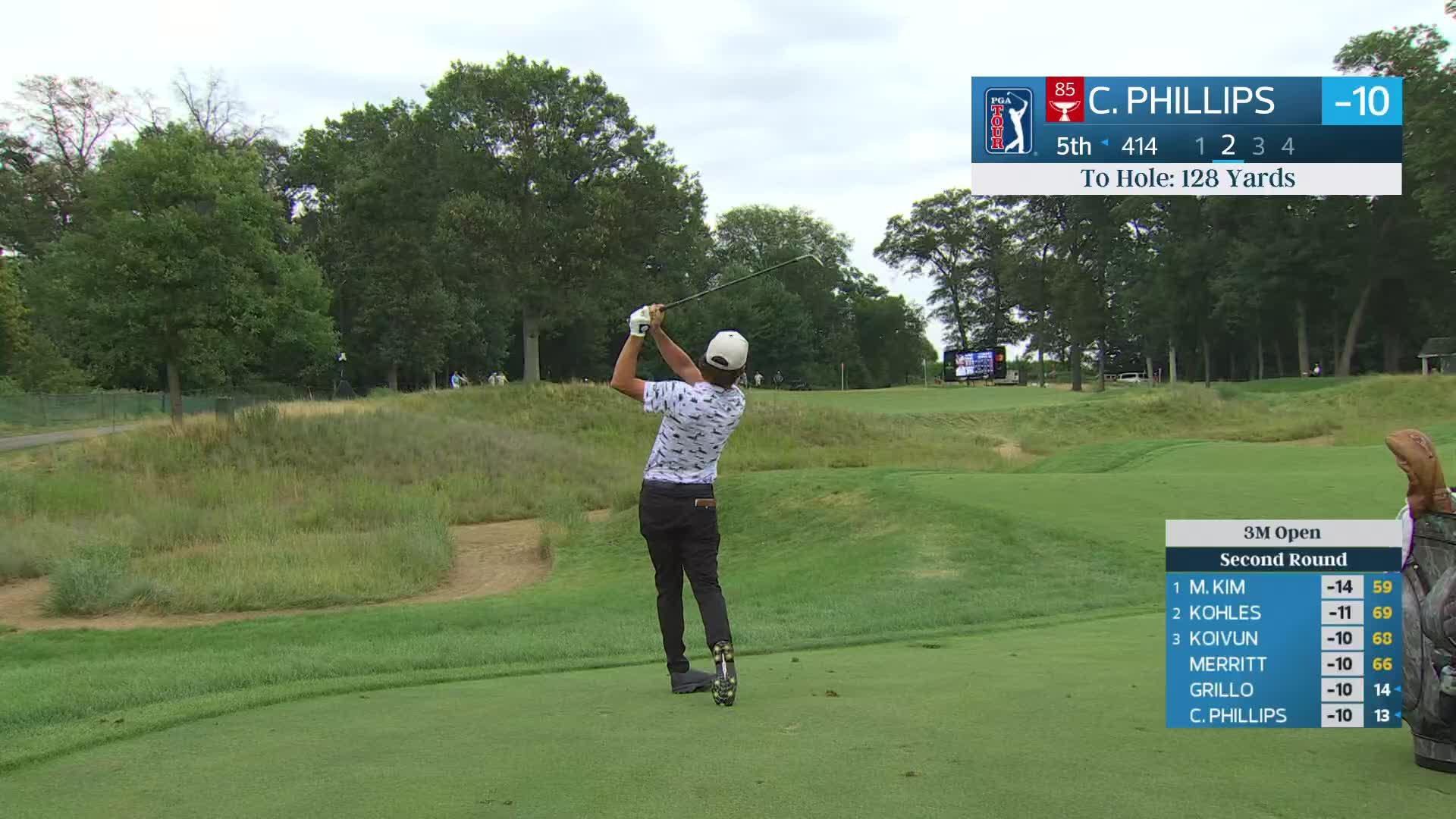 Chandler Phillips's 127-yard approach sets up birdie on No. 5 at 3M Open