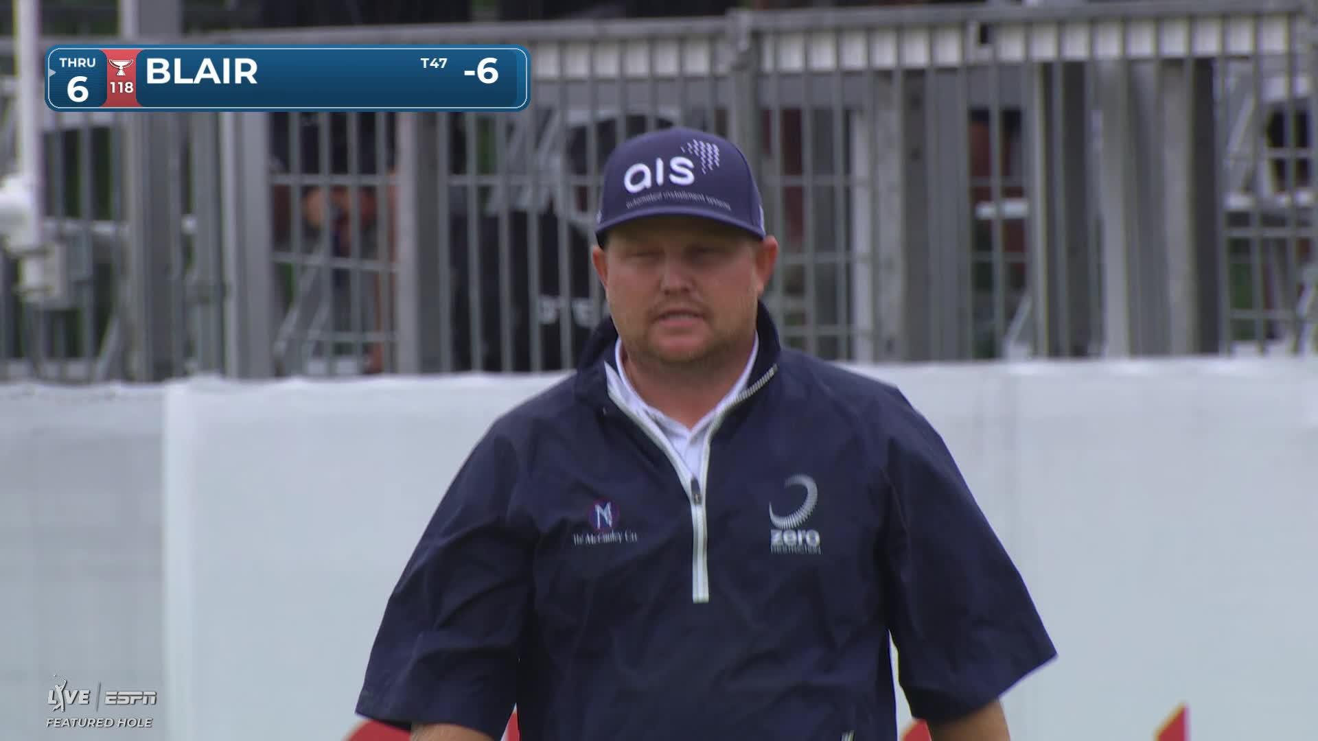Zac Blair drains 6-foot putt for birdie on No. 15 at Rocket Classic