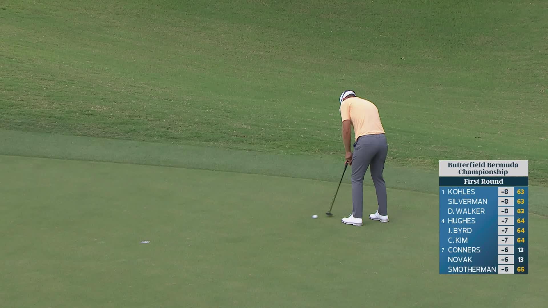Seamus Power drains 12-foot birdie putt on No. 14 at Butterfield Bermuda