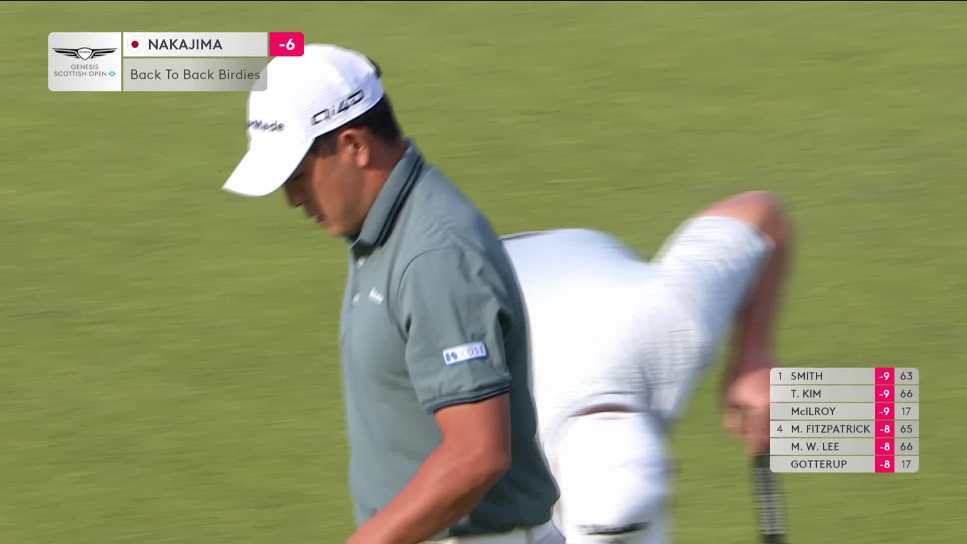 Keita Nakajima drains 5-foot putt for birdie on No. 14 at Genesis Scottish Open