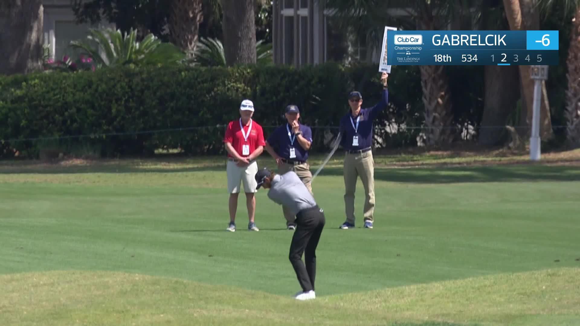 Nick Gabrelcik makes birdie on No. 18 at Club Car Championship