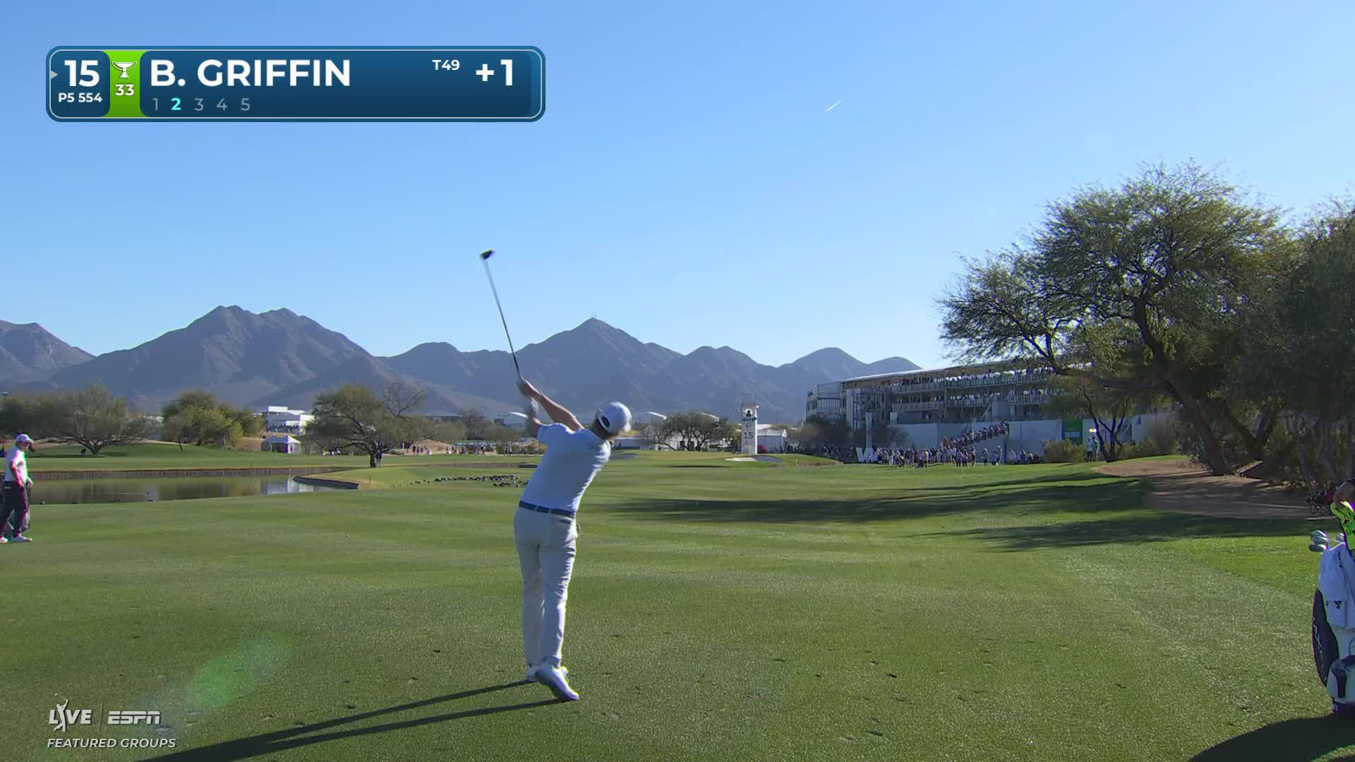 Ben Griffin hits 234-yard approach to 21 feet, sets up birdie on No. 15