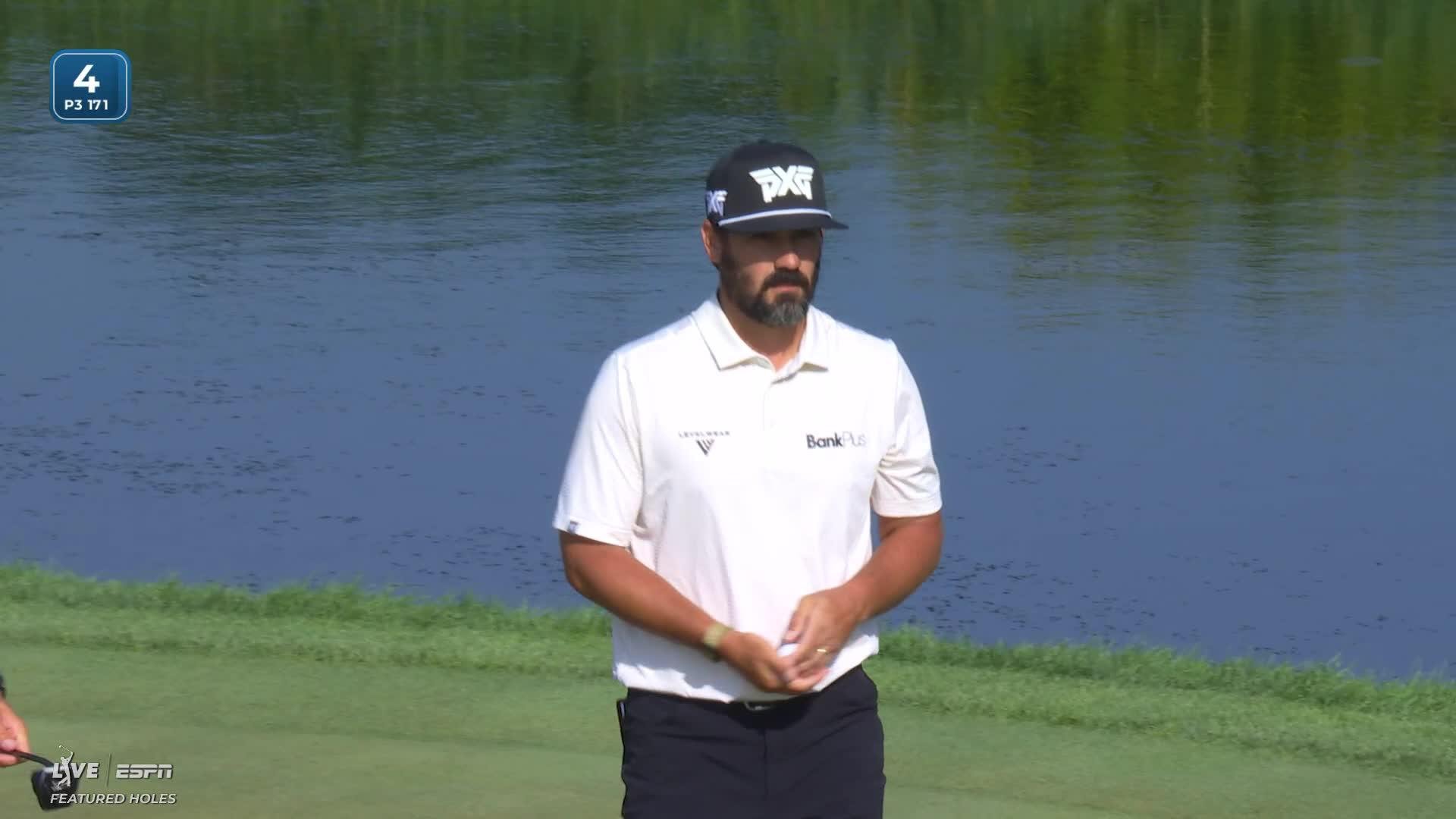 Chad Ramey sinks 13-foot birdie putt on No. 4 at 3M Open