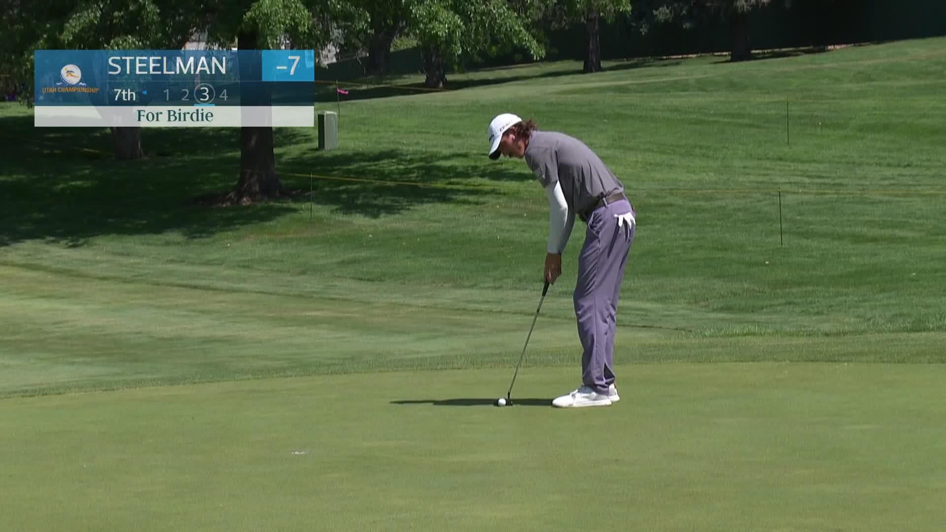 Ross Steelman makes birdie on No. 7 at Utah Championship