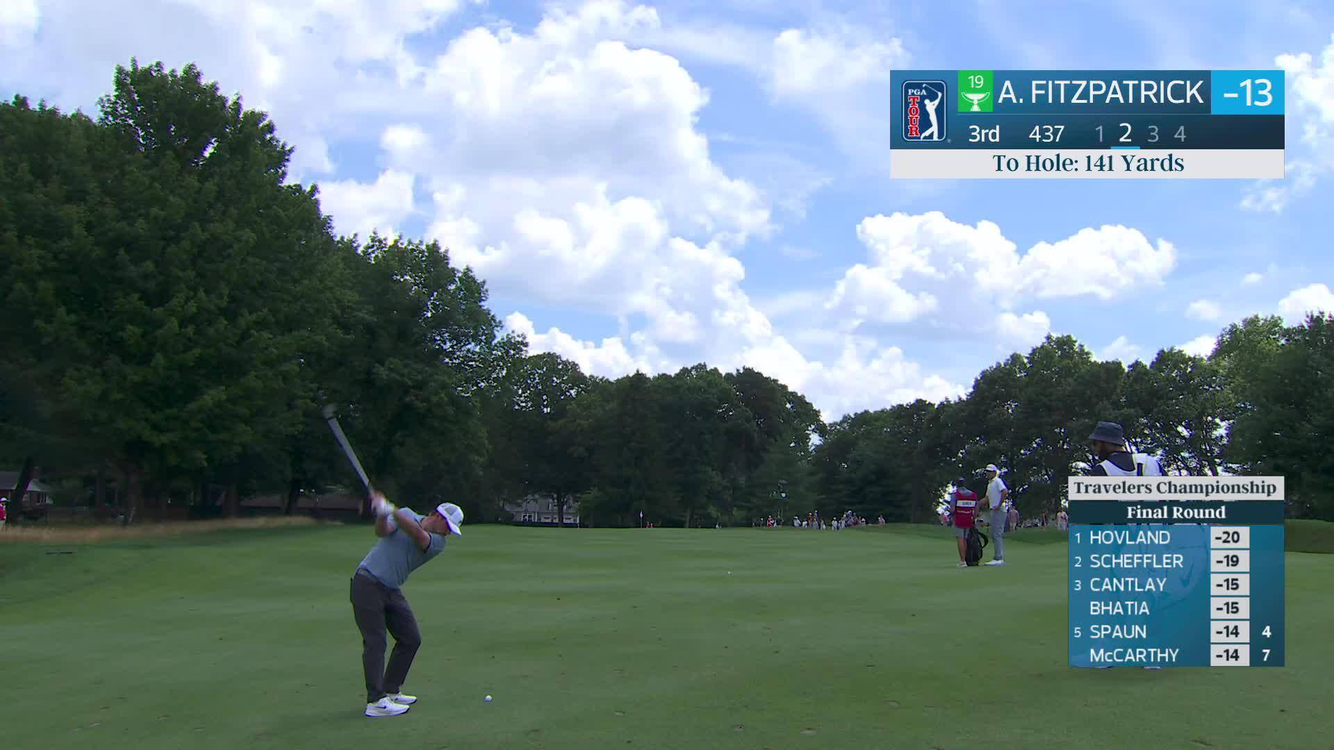 Alex Fitzpatrick's 144-yard approach sets up birdie on No. 3 at Travelers