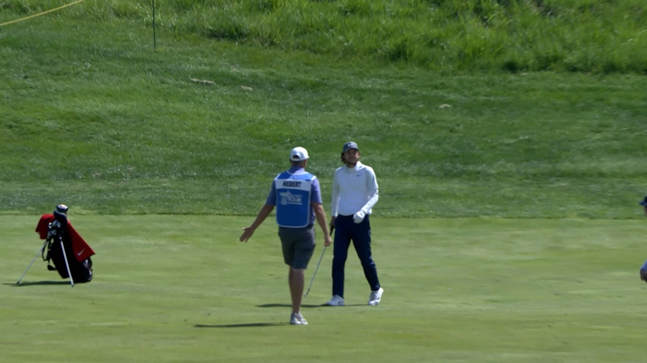 Michael Hebert finds the cup from the fairway at United Leasing