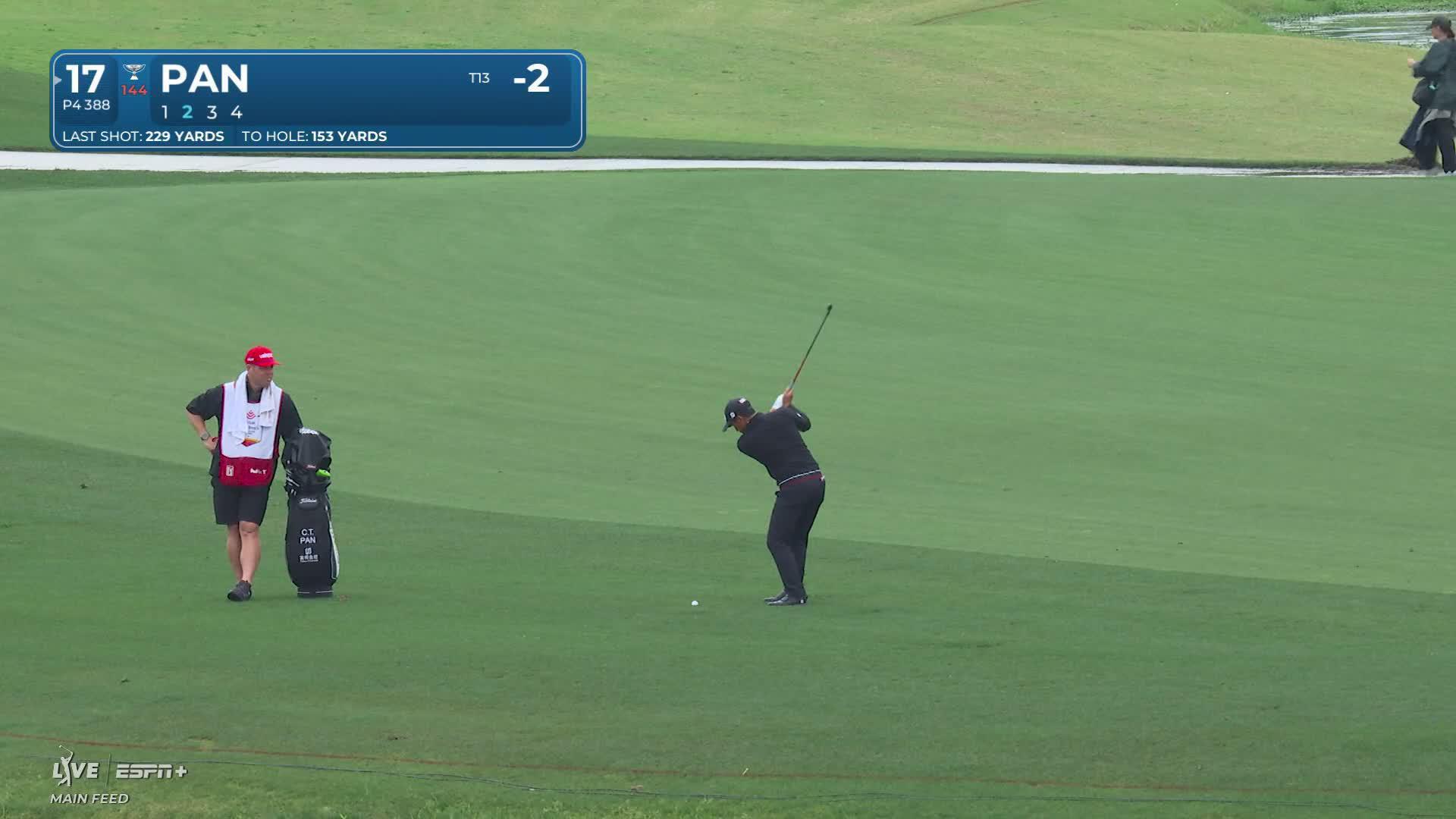 C.T. Pan goes at the flag with second and birdies at Houston Open