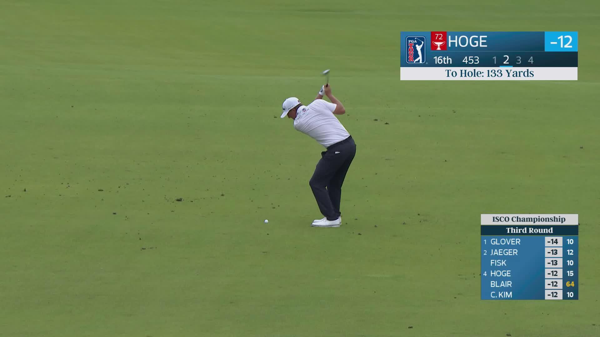 Tom Hoge sinks 14-foot birdie putt on No. 16 at ISCO Championship