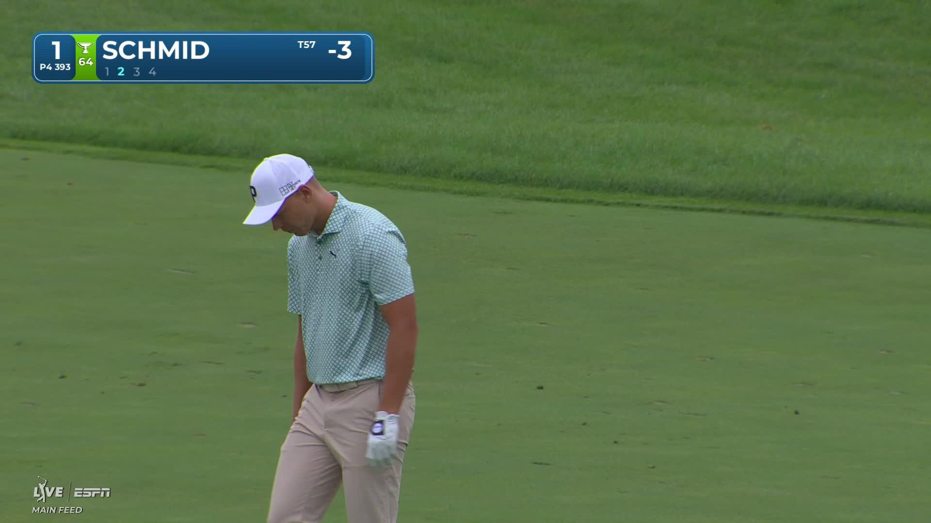 Matti Schmid's 74-yard approach sets up birdie on No. 1 at 3M Open