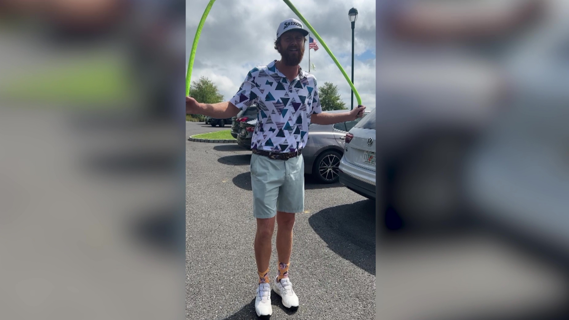 Evan Harmeling's unique warm-up equipment