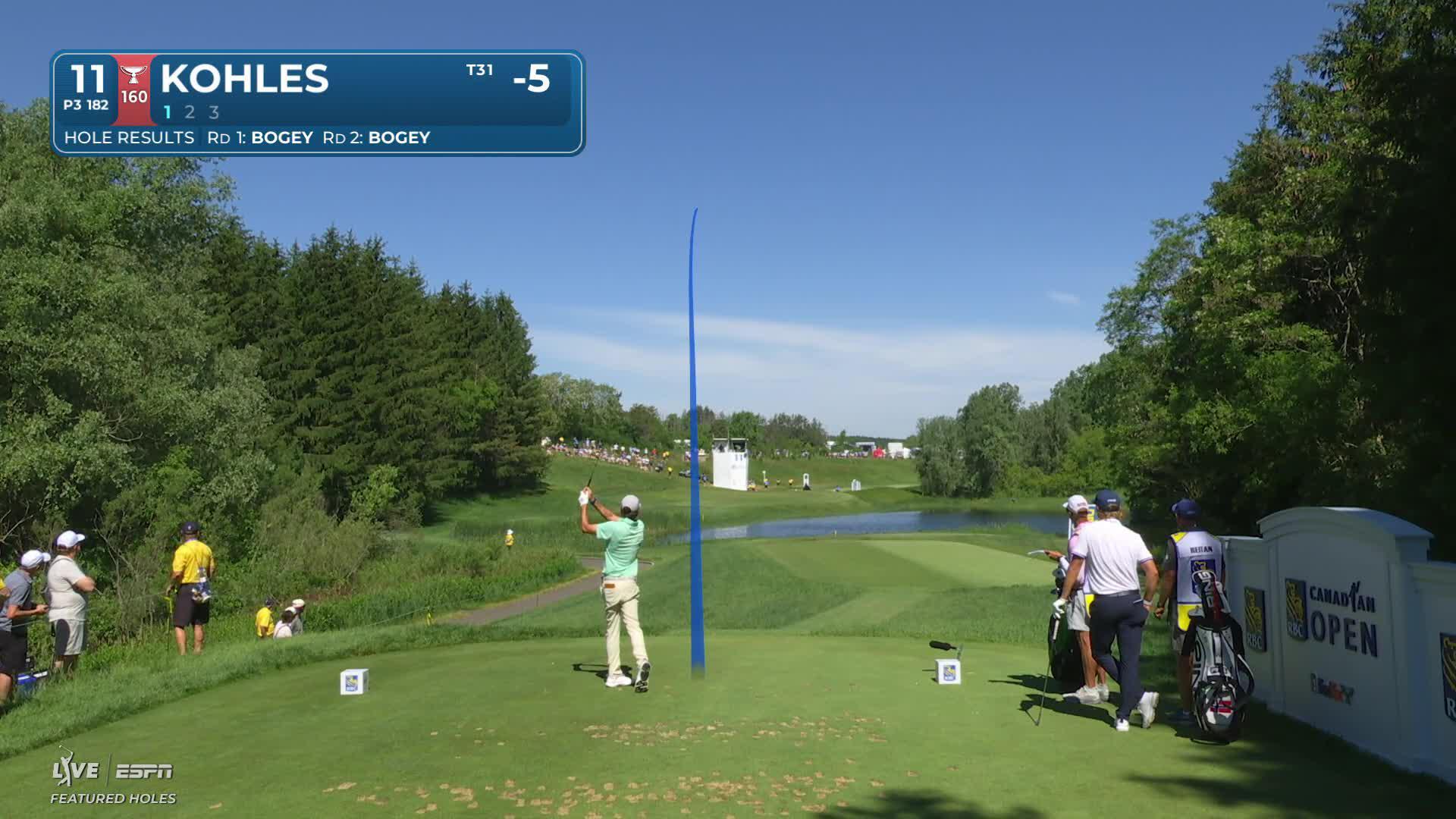 Ben Kohles hits tee shot to 1 foot, sets up birdie on No. 11 at RBC Canadian
