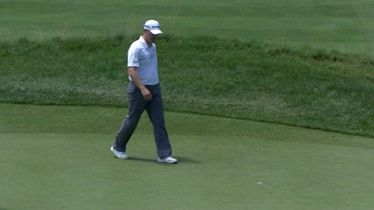 Troy Matteson confidently rolls in a 21-foot birdie putt at The Greenbrier