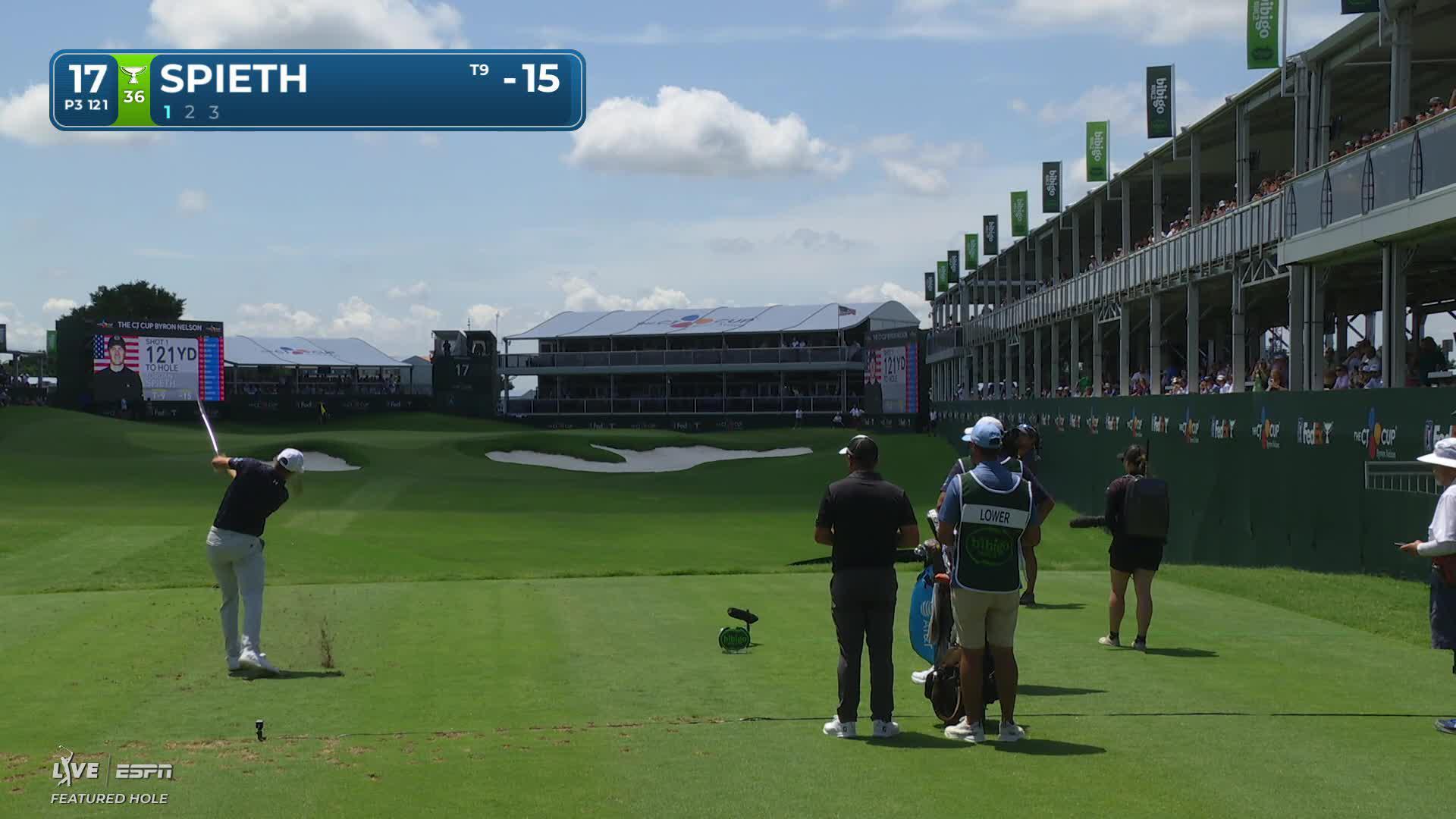 Jordan Spieth hits tee shot to 8 feet, sets up birdie on No. 17 at THE CJ CUP