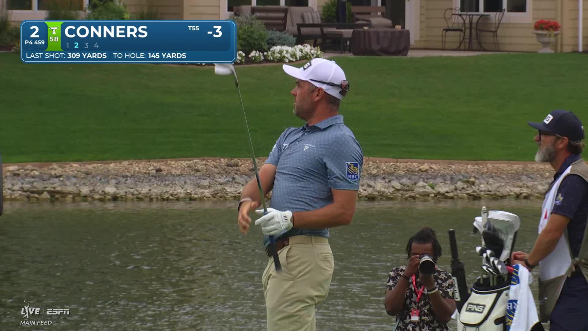 Corey Conners gets up-and-down from 146 yards for birdie on No. 2 at 3M Open