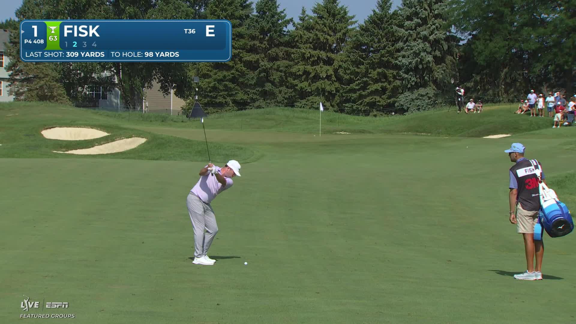 Steven Fisk's 96-yard approach sets up birdie on No. 1 at 3M Open
