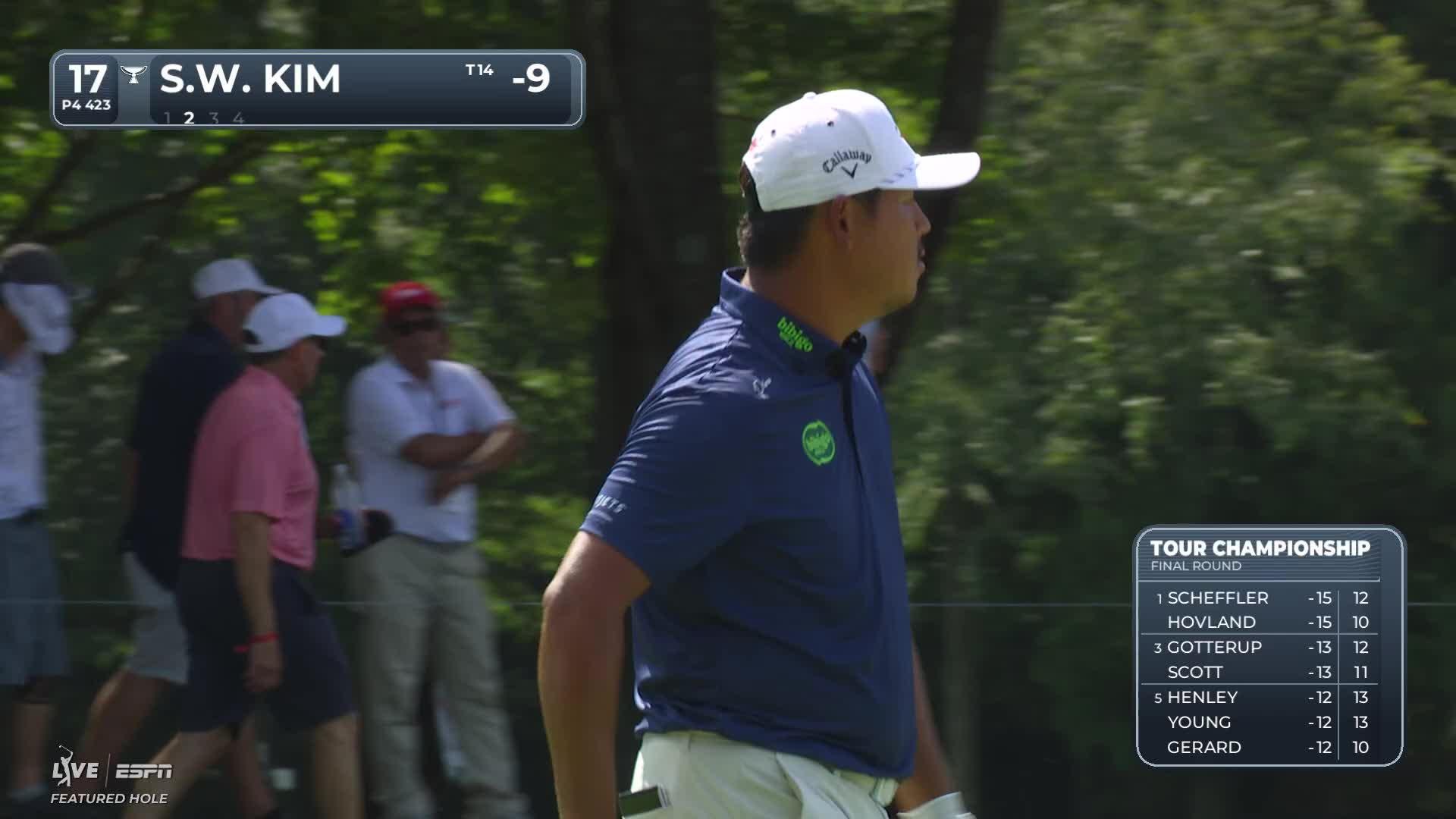 Si Woo Kim's 103-yard approach sets up birdie on No. 17 at TOUR Championship