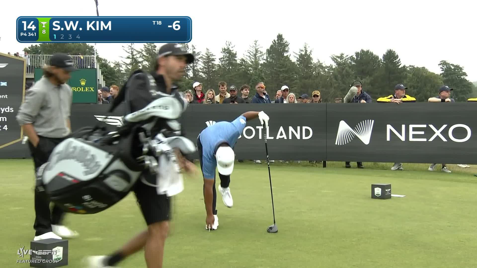Si Woo Kim's drive sets up birdie on No. 14 at Genesis Scottish Open